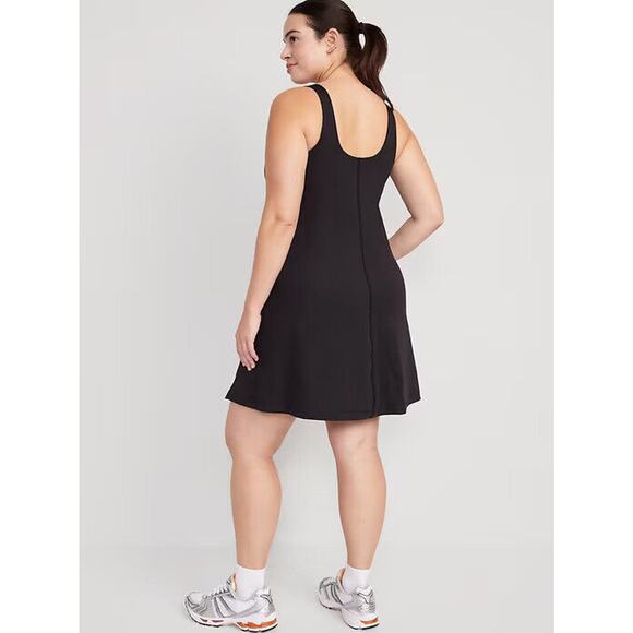Old Navy PowerSoft Square Neck Athletic Dress Go Dry Black Bodysuit Plus Size 3X - Picture 3 of 13